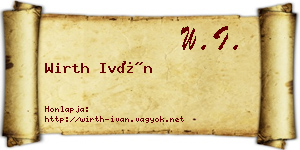 Wirth Iván névjegykártya